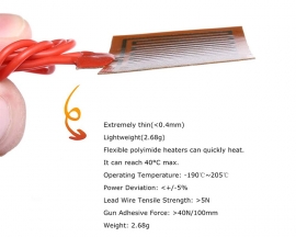 4PCS Film Heater Plate Adhesive Pad, Icstation PI Heating Elements Film 5V 1W Flexible Polymerize Heater Film Stripboard Mat 30mmx40mm